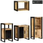 Set namještaja za kupaonicu 4 kom. Smeđa i crna 55 x 35 x 60 cm - masi