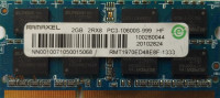2GB RAMAXEL RMT1970ED48E8F-1333 2Rx8 PC3-10600S 1333mhz DDR3 SODIMM