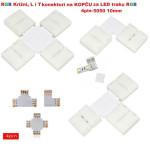 RGB križni, L i T konektori na kopču za led traku RGB 4pin-5050 10mm