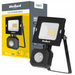 10W zunanji LED reflektor črn 4000K IP44 s senzorjem gibanja