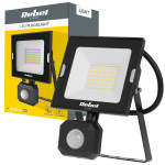 30W zunanji LED reflektor črn 4000K IP44 s senzorjem gibanja