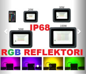 LED RGB reflektori od 20W-100W + daljinski Vodootporni IP68 220V