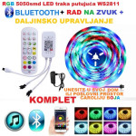 RGB 5050smd LED traka putujuća WS2811+daljinski+Bluetooth+MUZIKA