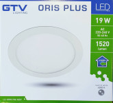 LED panel GTV ORIS PLUS (19W, ugradbeni, okrugli, 4000K)
