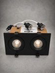 Prediger.base Dupli LED ugradni spot, zakretni crni