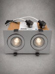 Prediger.base Dupli LED ugradni spot, zakretni sivi