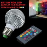 E27 5W RGB LED Žarulja na Daljinsko upravljanje Daljinski 16boja