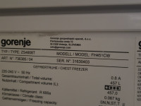 Škrinja zamrzivač škrinja za zamrzavanje 457 litara