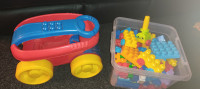 Set Mega blocks velike kocke+ stol+ kolica