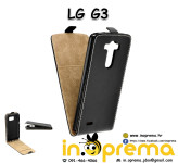 LG G3 G-3 G 3 MASKA , CRNA PREKLOPNA FLIP KOZNA + LG G3 KALJENO STAKLO
