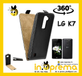 LG K7 K-7 K 7 MASKA MASKICA FLIP CRNA + LG K7 KALJENO STAKLO