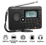 Radio prijenosni LCD FM/AM/SW Stereo zvučnik mp3 acu bat V115 snimač