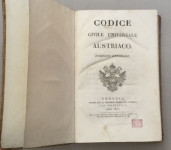 CODICE CIVILE UNIVERSALE AUSRIACO, EDIZIONE UFFIZIALE, VENEZIA 1815.