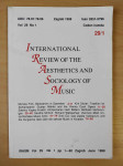 International review of the aesthetics and sociology of music