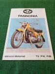 ORIGINAL PROSPEKT PANNONIA 250 ccm T5 P10 P20  iz ca 1969 god BROCHURE