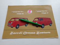 ORIGINALNI PROSPEKT CRVENA ZASTAVA 750 K i 750 T iz 1980-ih g BROCHURE