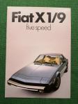 ORIGINALNI PROSPEKT FIAT X 1/9, iz 11.1978. godine, BROCHURE