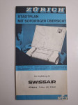 Vintage turistička karta Zürich iz 1970-ih godina, koju je izdao Swiss