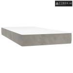Madrac s oprugama srednje tvrdoće svjetlosivi 100x200x20 cm baršunasti