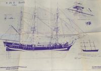 Jedrenjak - HMS Bounty komplet nacrta "Tehnodidakta Pula"