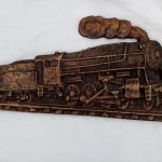 Lokomotiva reljefna zidna plaketa izljev od bronce