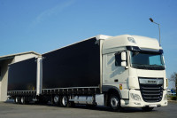 DAF  XF 530 / ZESTAW TANDEM / 120 M3 / PRZEJAZDOWY / 6x2 / FIRANKA /
