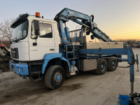 MAN FE 460 kran HIAB 244 + flay jip