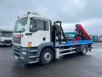 MAN TGA 18.310 flatbed truck+Crane
