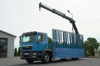 MAN TGM 18.290 / 4X2 / DO PRZEWOZU SZKŁA / HDS HIAB 122 E-2 / PLATFO