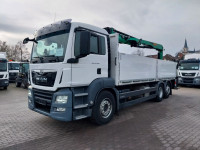 MAN TGS 26.460 kamion s ravnom platformom+kran/LTK338