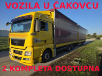 MAN TGX 24.440, 6x2 i Krone ZZ kamion s ceradom + prikolica sa ceradom