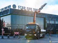 Mercedes-Benz Arocs 2535 6x2x4 kran kamion s ravnom platformom