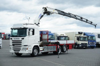 Scania G 490 / 6 X 2 / + kran kamion s ravnom platformom