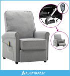 Električna masažna fotelja od tkanine svjetlosiva - NOVO
