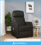 Električna masažna fotelja od umjetne kože crna - NOVO