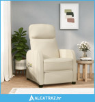 Električna masažna fotelja od umjetne kože krem bijela - NOVO