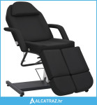 Kozmetička stolica od umjetne kože crna 180 x 62 x 78 cm - NOVO