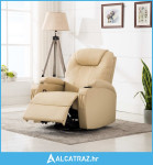 Ljuljajuća masažna fotelja od umjetne kože krem - NOVO