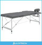 Masažni stol s 3 zone i aluminijskim okvirom antracit 186x68 cm - NOVO