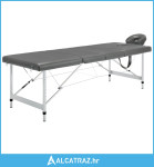 Masažni stol s 4 zone i aluminijskim okvirom antracit 186x68 cm - NOVO