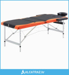 Sklopivi masažni stol s 3 zone aluminijski crno-narančasti - NOVO