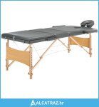 Stol za masažu s 3 zone i drvenim okvirom antracit 186 x 68 cm - NOVO