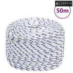 Brodski konop bijeli 8 mm 50 m od polipropilena - Bijela i plava 8 mm