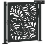 Dvorišna vrata - Vrtna vrata crna 100x100 cm čelični valoviti dizajn -