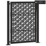 Dvorišna vrata - Vrtna vrata crna 100x125 cm čelična križna konstrukci