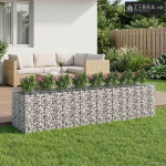 Gabionski uzdignuti krevet 4 kom. 400 x 100 x 100 cm Srebrna - 400 x 1