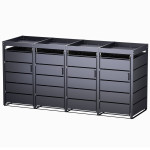 Kutija s 4 spremnika s cvjetnom kutijom i magnetskim vratima