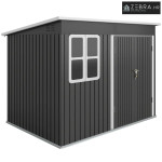 Metalna šupa za pohranu vrtnog alata, s prozorom, široka vrata, 260 x