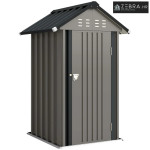 Metalna vrtna kućica, 1,17 m², alatnica s kosim krovom, ventilacija, b