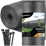 Mreža za sjenu svijetli antracit 185 gsm 1,7 x 10 m